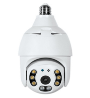 Tuya WiFi E27 Outdoor PTZ Security Camera 3MP, 355° Pan/Tilt, IR Night Vision, Motion Detection, IP66, Two-Way Audio, Color White, App Control, SD Slot